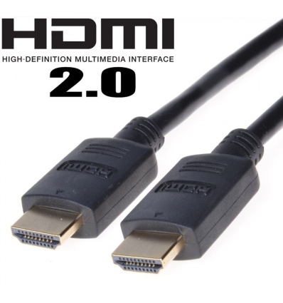 PremiumCord HDMI 2.0 High Speed+Ethernet, zlacené konektory, 1m