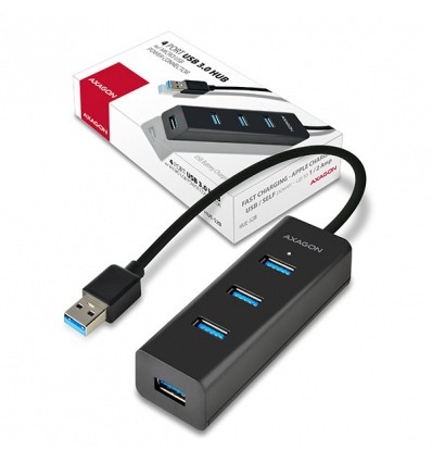 AXAGON HUE-S2B, 4x USB 3.0 CHARGING hub, micro USB nap. konektor, kabel USB-A 30cm