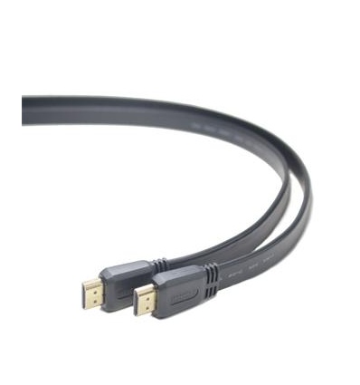 PremiumCord HDMI High Speed + Ethernet plochý kabel, zlacené konektory, 3m