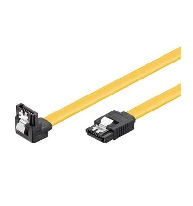 PremiumCord 0,2m SATA 3.0 datový kabel, 6GBs, kov.západka, 90°