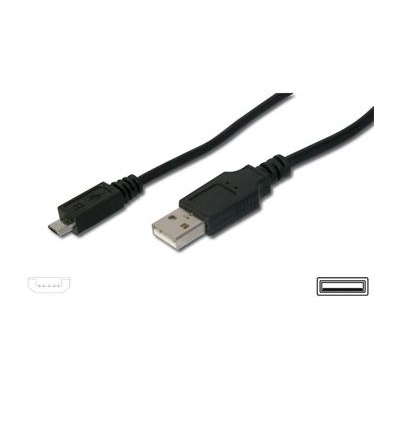 PremiumCord Kabel micro USB 2.0, A-B 20cm, černá