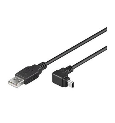 PremiumCord miniUSB 2.0, A-B, 5pinů, 90°, 1.8m