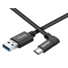 AVACOM datový a nabíjecí kabel USB - USB Type-C, 100cm, konektor v úhlu 90°, černý