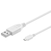 PremiumCord Kabel micro USB 2.0, A-B 0,5m, bílá