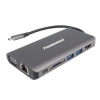 PremiumCord Převodník USB3.1 typ C na HDMI+VGA+RJ45+2xUSB3.0+SD card +3,5mm+PD charge