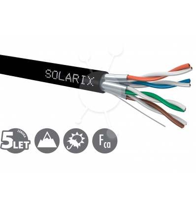 Instalační kabel Solarix CAT6A STP PE Fca 500m/cívka venkovní SXKD-6A-STP-PE