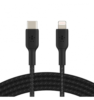 BELKIN kabel oplétaný USB-C - Lightning, 1m, černý