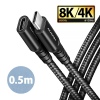 AXAGON BUCM32-CF05AB prodlužovací kabel USB-C (M) - USB-C (F), 0.5m, USB 20Gbps, PD 240W ALU oplet