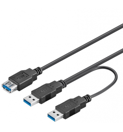 PremiumCord USB Y kabel A/Male + A/Male + A/Female