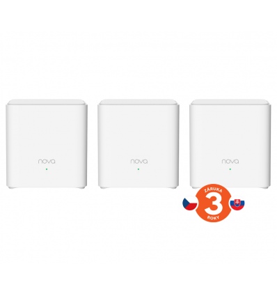 Tenda Nova EX3 (3-pack) WiFi6 AX1500 Mesh Gigabit system, 6xGLAN/GWAN, WPA3, VPN, SMART CZ aplikace