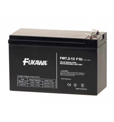 Akumulátor FUKAWA FW 7.2-12 F1U (12V 7,2Ah) faston 4,8mm