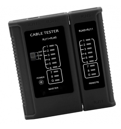 W-Star Tester UTP WS468BK, RJ45, RJ11, STP, Cat5e, Cat7, celočerný