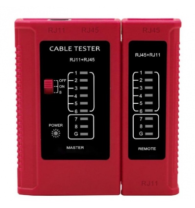 W-Star Tester RJ 45 WS468RD RJ45 RJ11 STP Cat5e Cat7 červená