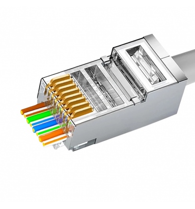 W-Star Konektor FTP RJ45EZ Cat6 1000ks pozlacený 6SLD pass through FRJ45EZC6T