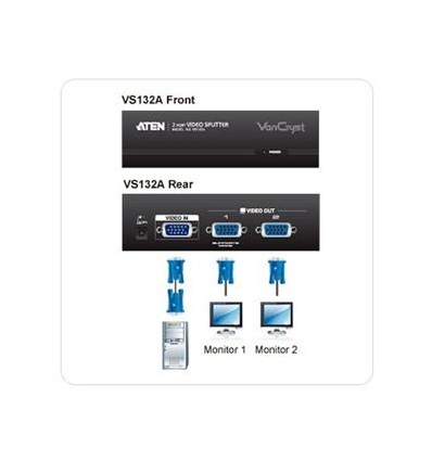 ATEN Video rozbočovač 1 PC - 2 VGA 450 MHz