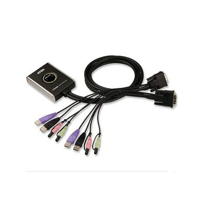 ATEN 2port DVI KVMP, USB 2.0, audio, mini, 1.2m