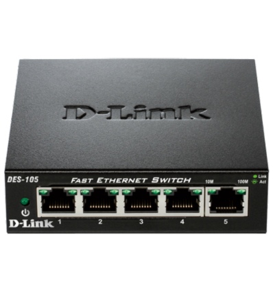 D-Link DES-105 kovový 5-port 10/100 Desktop Switch