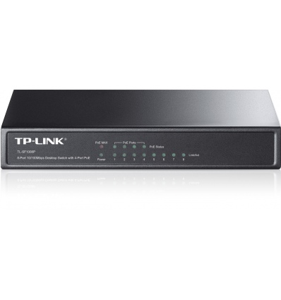 TP-Link TL-SF1008P 8x10/100 (4xPOE) 66W Desktop kovový CCTV Switch