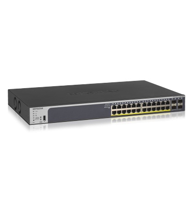 NETGEAR 24-Port Gigabit PoE+ (190W) SmartManaged Pro Switch with 4 SFP Ports