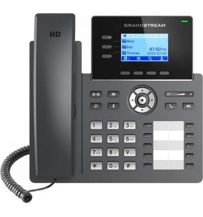 Grandstream GRP2604 SIP telefon, 2,48" LCD podsv. displej, 6 SIP účty,10BLF tl., 2x1Gbit porty