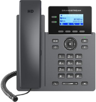 Grandstream GRP2602P SIP telefon, 2,21" LCD podsv. displej, 4 SIP účty, 2x100Mbit port, PoE