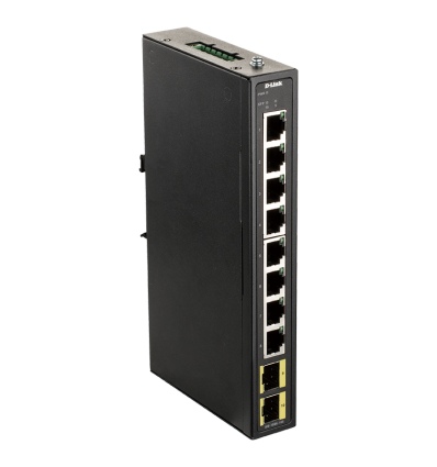 D-Link DIS-100G-10S Průmyslový Gigabit unmanaged switch, 8 GbE, 2 SFP