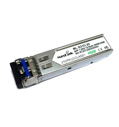 MaxLink 1.25G SFP optický modul, SM, 1310nm, 20km, 2x LC konektor, DDM