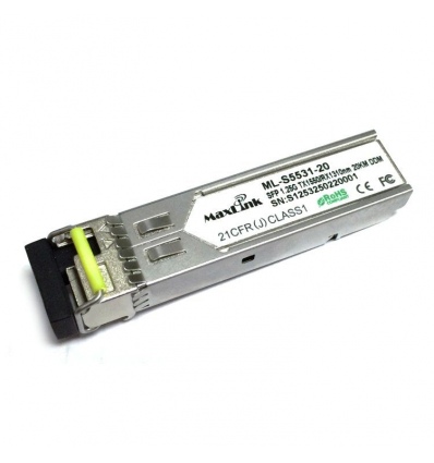 MaxLink 1.25G SFP optický modul, WDM(BiDi), SM, Tx 1550/Rx1310nm, 20km, 1x LC konektor, DDM