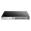 D-Link DGS-3130-30PS L3 Stck. Mng. PoE switch 24x GbE PoE+, 2x 10G RJ-45, 4x 10G SFP+, PoE 370W