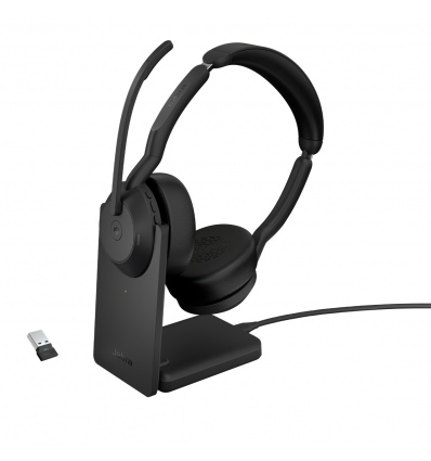 Jabra Evolve2 55/Stereo/ANC/USB/BT-USB/Bezdrát/MS/Stand/Černá