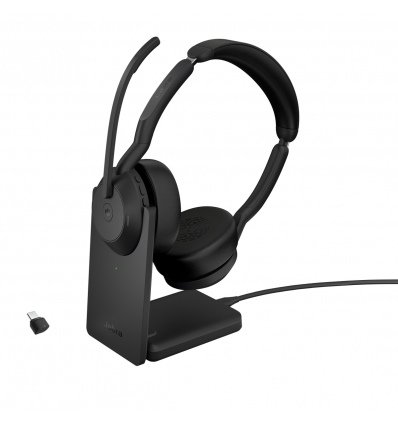 Jabra Evolve2 55/Stereo/ANC/USB-C/BT-USB/Bezdrát/MS/Stand/Černá