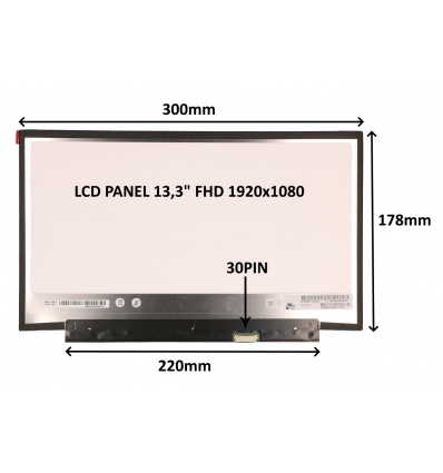 LCD PANEL 13,3" FHD 1920x1080 30PIN MATNÝ / BEZ ÚCHYTŮ