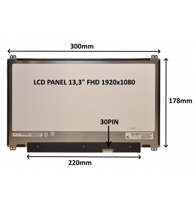 LCD PANEL 13,3" FHD 1920x1080 30PIN MATNÝ / ÚCHYTY NAHOŘE A DOLE