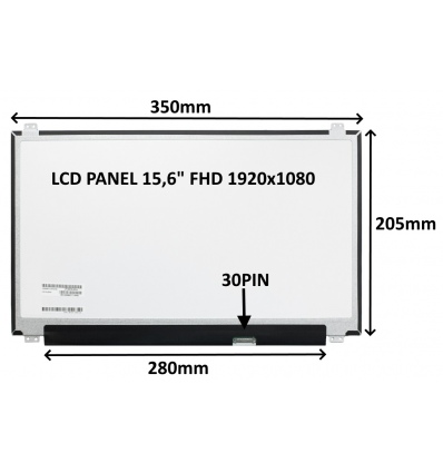 LCD PANEL 15,6" FHD 1920x1080 30PIN MATNÝ IPS / ÚCHYTY NAHOŘE A DOLE