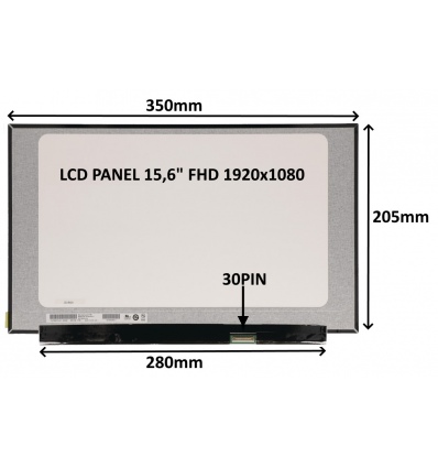 LCD PANEL 15,6" FHD 1920x1080 30PIN MATNÝ IPS / BEZ ÚCHYTŮ