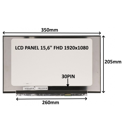 LCD PANEL 15,6" FHD 1920x1080 30PIN MATNÝ IPS / BEZ ÚCHYTŮ