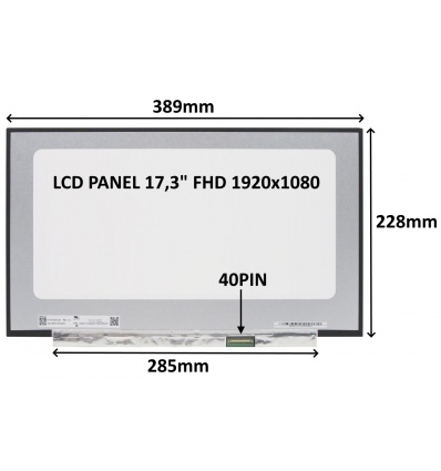 LCD PANEL 17,3" FHD 1920x1080 40PIN MATNÝ IPS 144HZ / BEZ ÚCHYTŮ