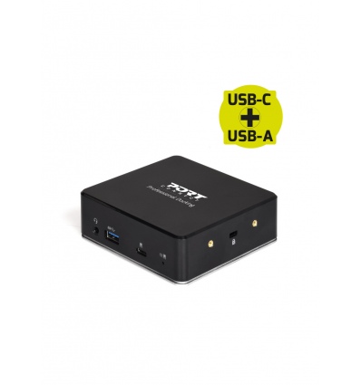 PORT CONNECT Dokovací stanice 8v1 USB-C, USB-A, dual video, HDMI, Ethernet, audio, USB 3.0