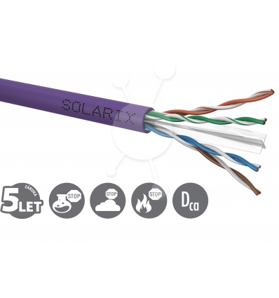 Instalační kabel Solarix CAT6 UTP LSOH Dca-s2,d2,a1 305m/box SXKD-6-UTP-LSOH