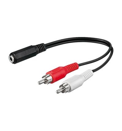 PremiumCord Kabel Jack 3.5mm-2xCINCH F/M 20cm