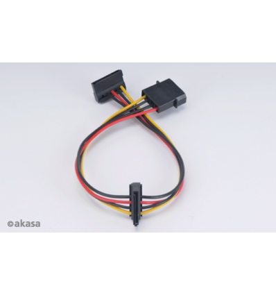 AKASA - 4-pin molex na 2x 15-pin Sata adaptér