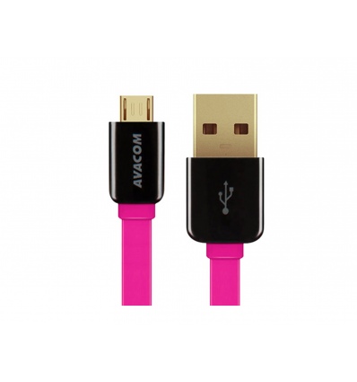 Kabel AVACOM MIC-40P USB - Micro USB, 40cm, růžová