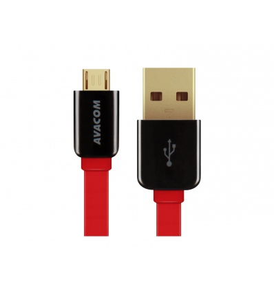 Kabel AVACOM MIC-40R USB - Micro USB, 40cm, červená