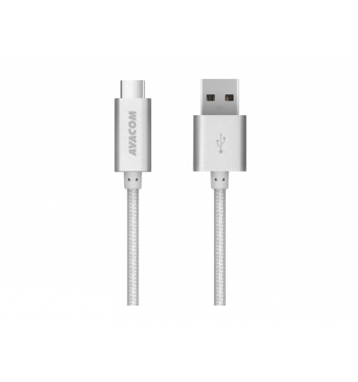 Kabel AVACOM TPC-100S USB - USB Type-C, 100cm, stříbrná