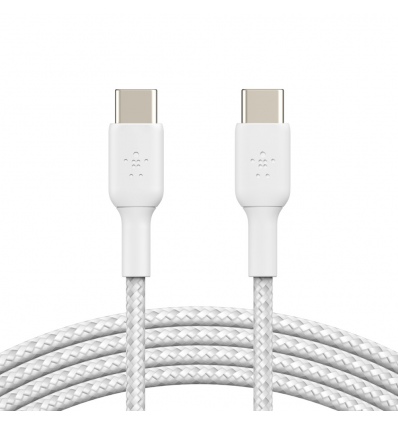 BELKIN kabel oplétaný USB-C - USB-C, 1m, bílý