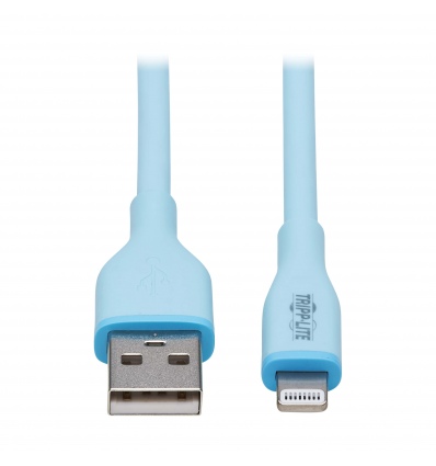 Tripplite Kabel USB-A/Lightning Synch/Nabíjení,MFi,Samec/Samec,Safe-IT Antibakt,flex,sv.modrá, 0.91m