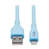 Tripplite Kabel USB-A /Lightning Synch/Nabíjení,MFi,Samec/Samec,Safe-IT Antibakt,flex,sv.modrá,1.83m