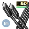 AXAGON BUCM4X-CM10AB NewGEN+ kabel USB-C - USB-C, 1m, USB4 Gen 3×2, PD 240W 5A, 8K HD, ALU, oplet