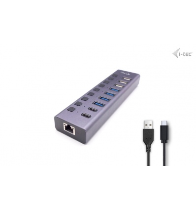 i-tec USB 3.0/USB-C Charging HUB 9port LAN + Power Adapter 60W