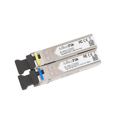 MikroTik pár SFP S-3553LC20D, SM, 20km, 1.25G, 1x LC